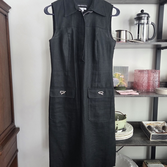 Donna Morgan Dresses & Skirts - 100% Linen Classic Black Sleeveless Dress Donna Morgan Size 4